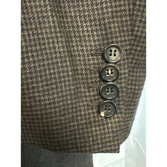 Brioni Palatino Blazer Men's 42L Cashmere 3-Button Brown Black Houndstooth - Picture 4 of 11